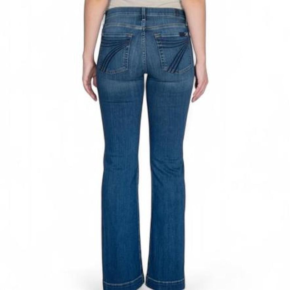 7 For All Mankind Dojo Jeans Size 32 Blue Flare Wide Leg Denim